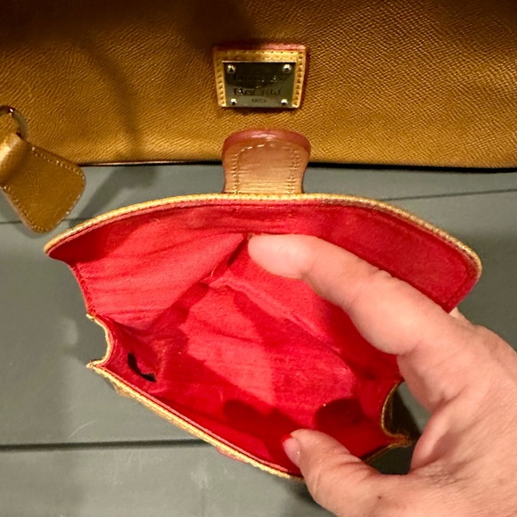 DOONEY AND BOURKE Tan/Brown Pebbled Leather Satchel Handbag, Wallet, Key Fob - Picture 10 of 11